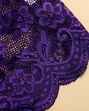Bowknot Design Cutout Crochet Lace Teddy