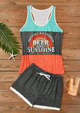 The Only B.S I Need Is Beer And Sunshine Tank And Shorts Pajamas Set