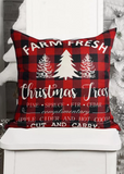 Farm Fresh Christmas Trees Plaid Pillowcase without Pillow