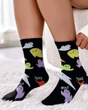 1Pair Halloween Boo Ghost Print Socks