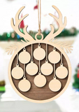 Christmas Reindeer Ball Wooden Hanging Sign Ornament