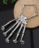 1pc Halloween Goth Skeleton Hand Design Mittens Bracelet