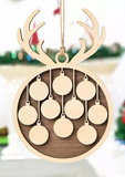 Christmas Reindeer Ball Wooden Hanging Sign Ornament