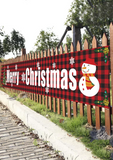 Merry Christmas Buffalo Plaid Outdoor Large Banner Ornament