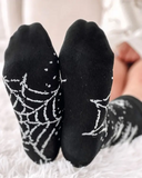 1Pair Halloween Funny Skull Head Spider Web Print Socks