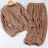 Autumn And Winter Lazy Velvet Thickened Home Clothes Pajamas Set Can Be Worn Outside