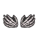 Halloween Skeleton Hand Sequined Invisible Breast Lifting Adhesive Bra