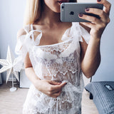 White Sexy Lingerie Lace Suit