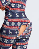 Christmas Functional Buttoned Flap Adults Pajamas
