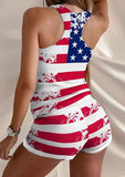 American Flag Racerback Tank And Shorts Pajamas Set