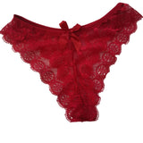 Bowknot Decor Crochet Lace Thong Panty