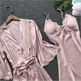 Sexy Ladies Nightdress Obese Large Size Solid Color Pajamas